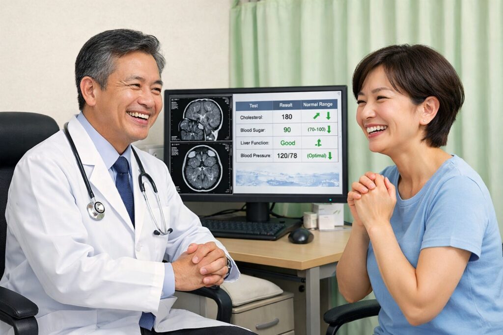 体調の不安で専門医に相談する女性