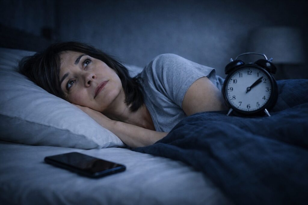 睡眠が浅くなった感じる女性