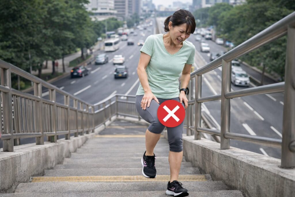 膝が痛い時に行ってはいけない階段上り下り運動