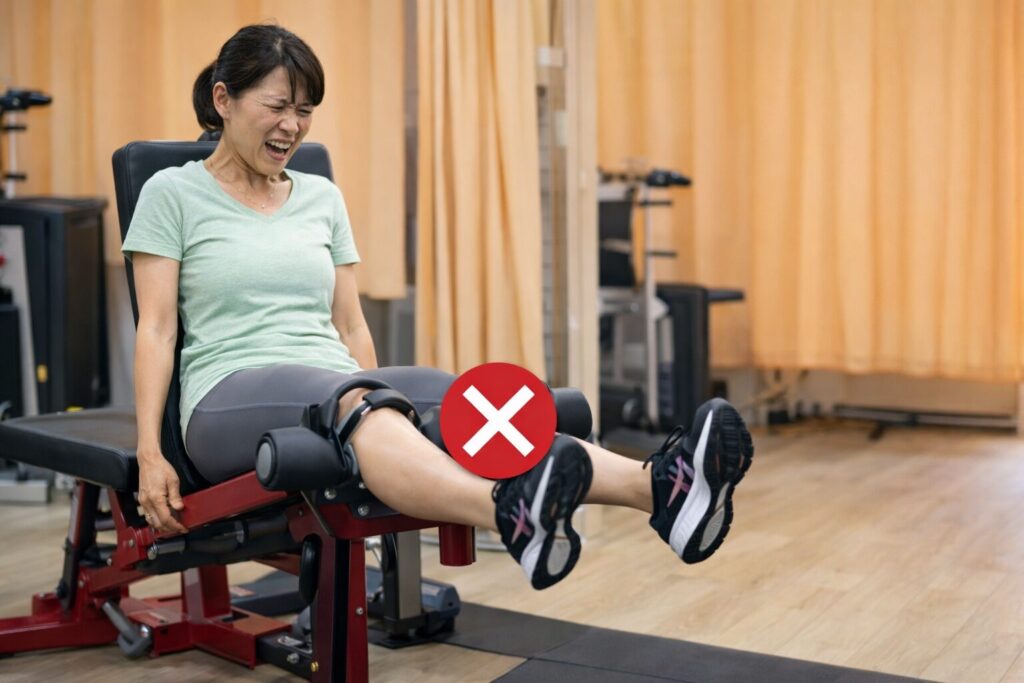 膝が痛い時いに行ってはいけないレッグエクステンション運動
