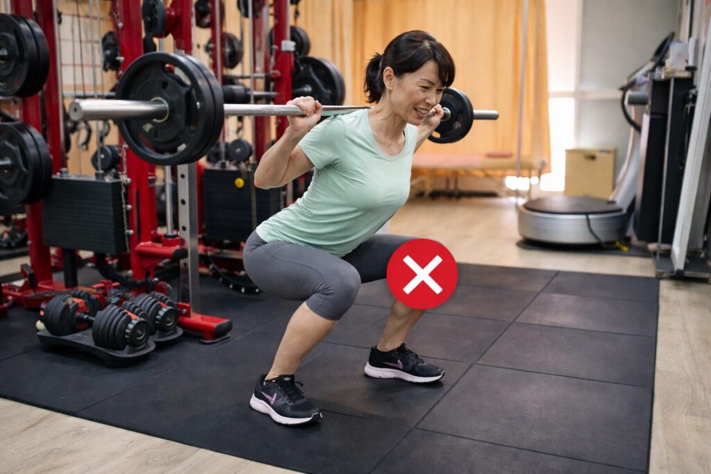 膝が痛い時に行ってはいけない深いスクワット運動