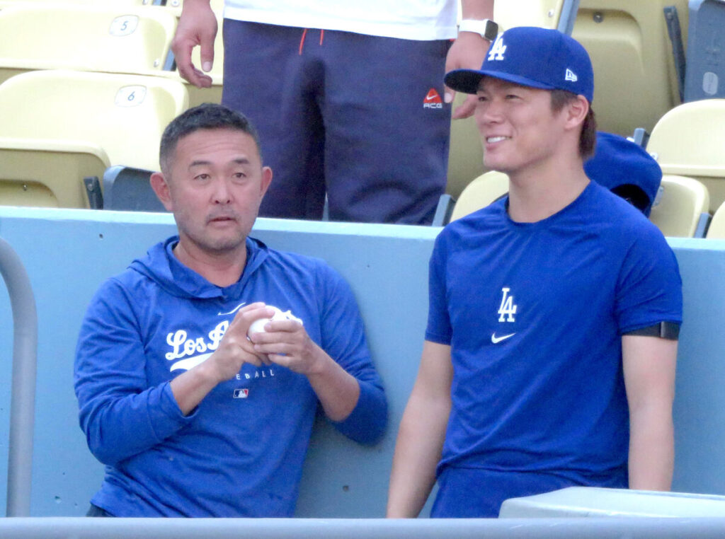 山本選手と中島トレーナー