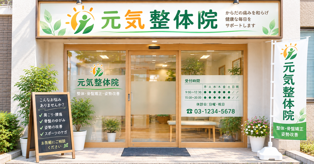 街によくある整体院正面入り口