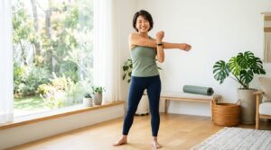 筋肉を蓄え、生き生きと健康的に過ごす女性イメージ画像