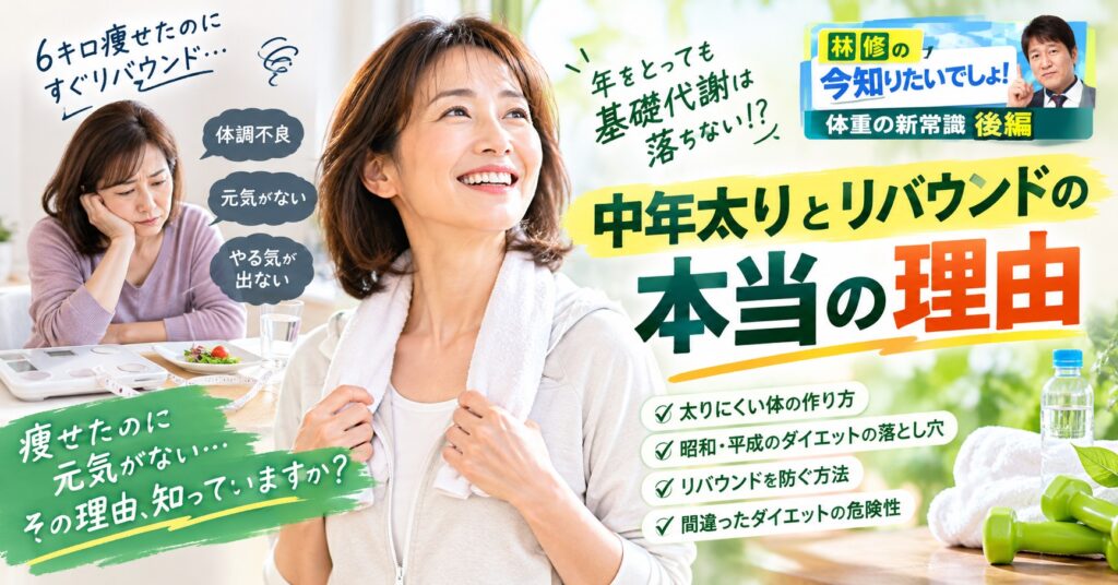 年をとっても基礎代謝は落ちないことを分かりやすく表現した画像